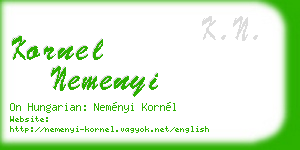 kornel nemenyi business card
