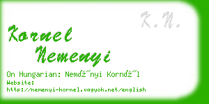 kornel nemenyi business card